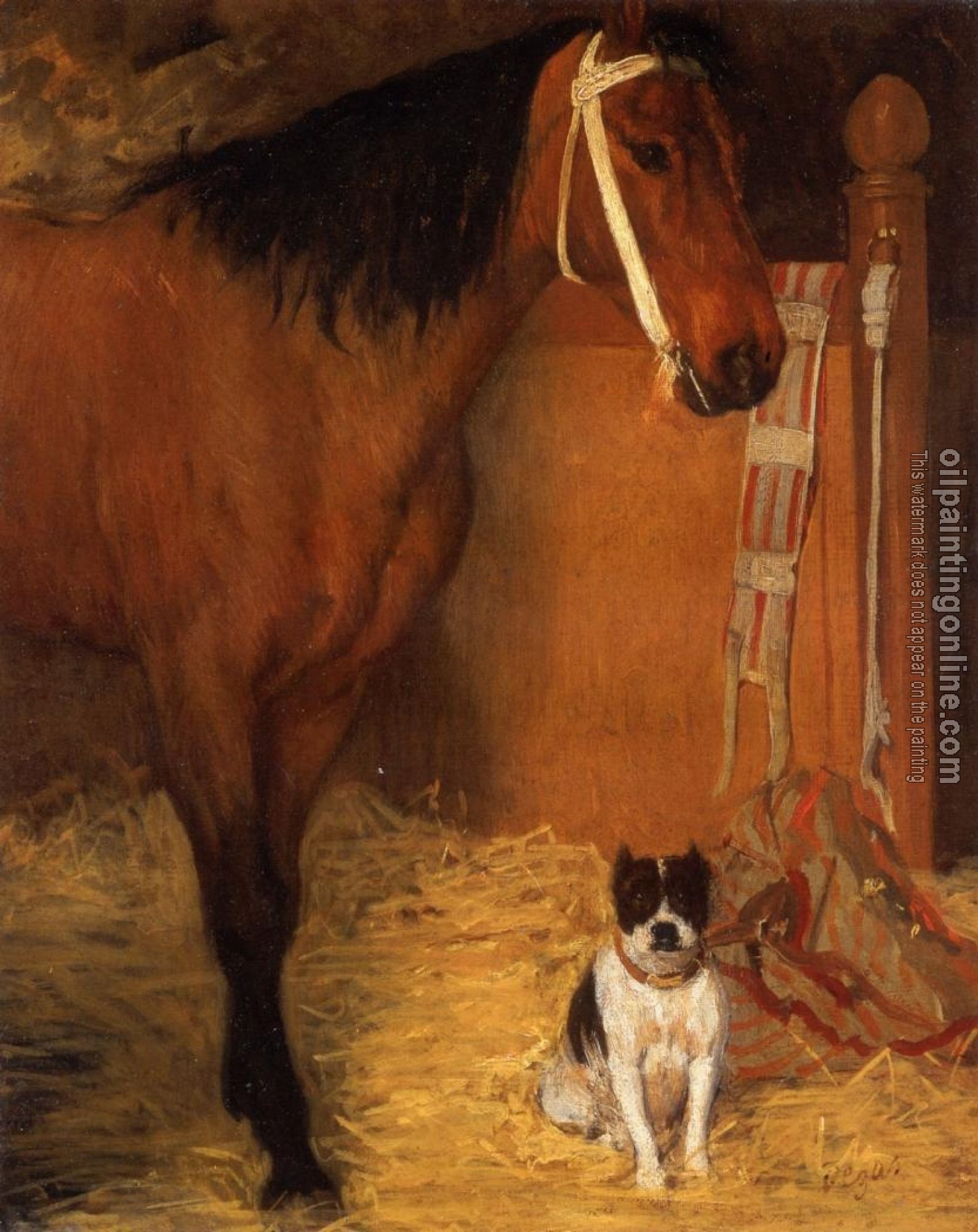 Degas, Edgar - At the Stables, Horse and Dog